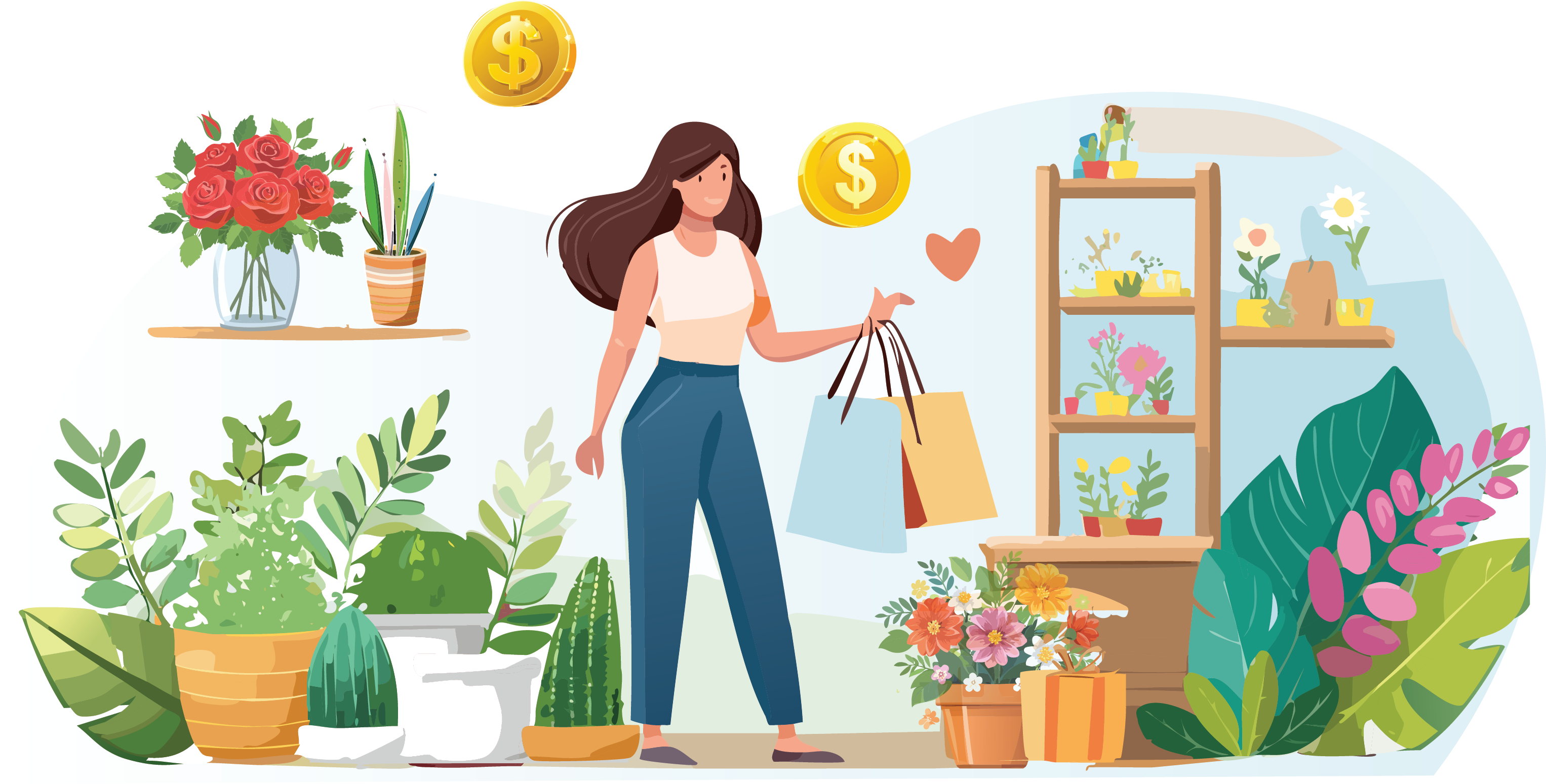 A lady being mindful about her spending.
