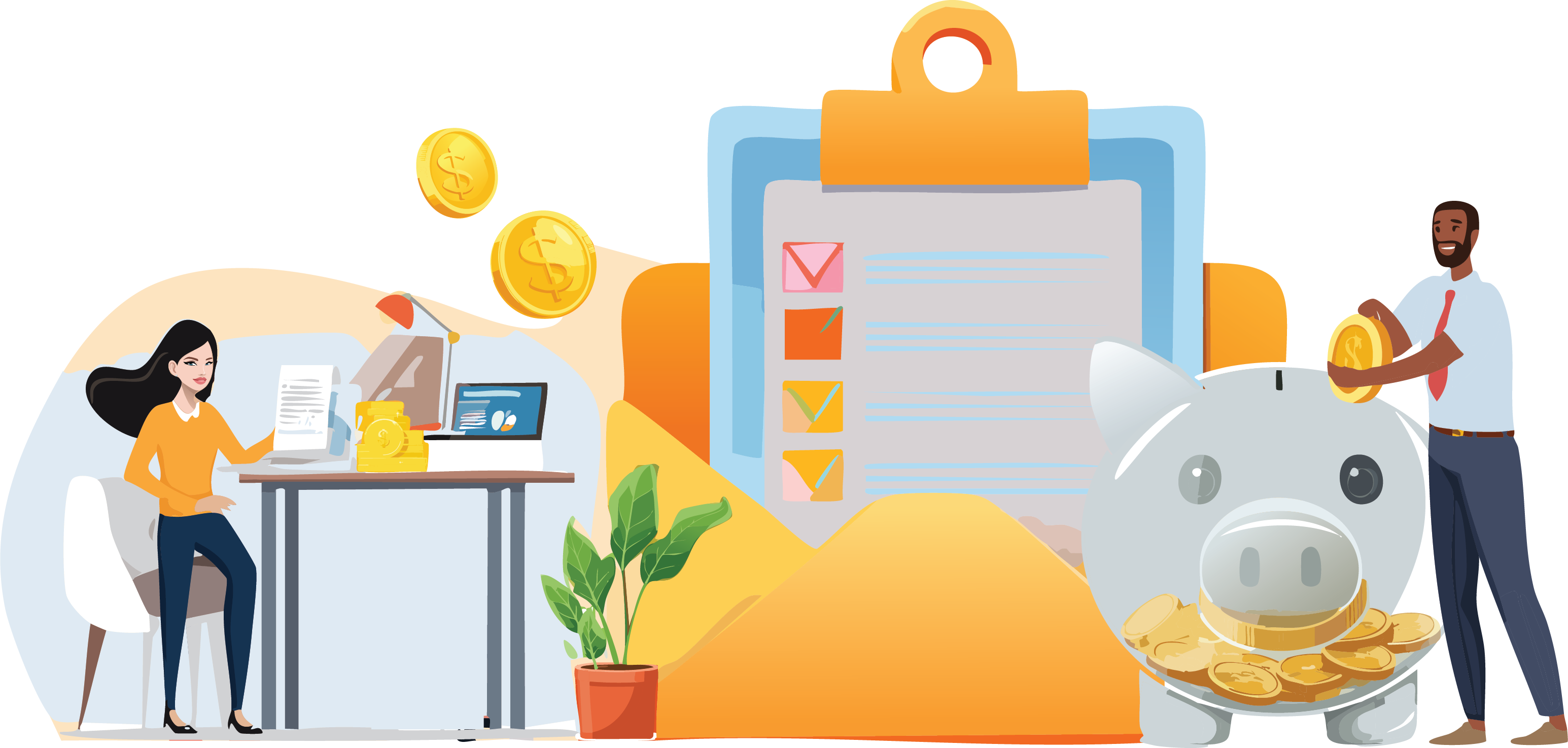 Creating a financial wellness plan and saving money.